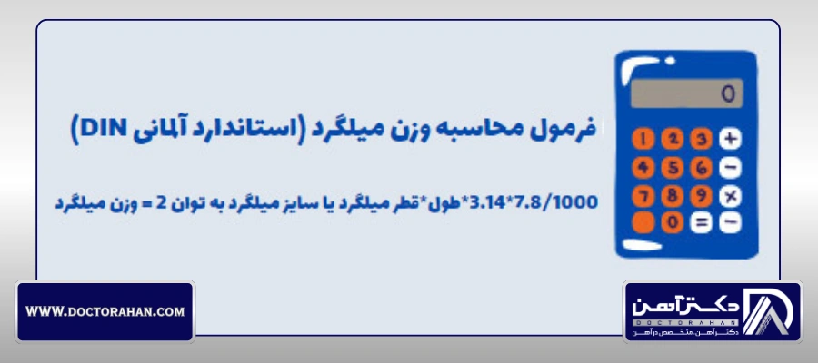محاسبه وزن میلگرد با استفاده از وزن مخصوص